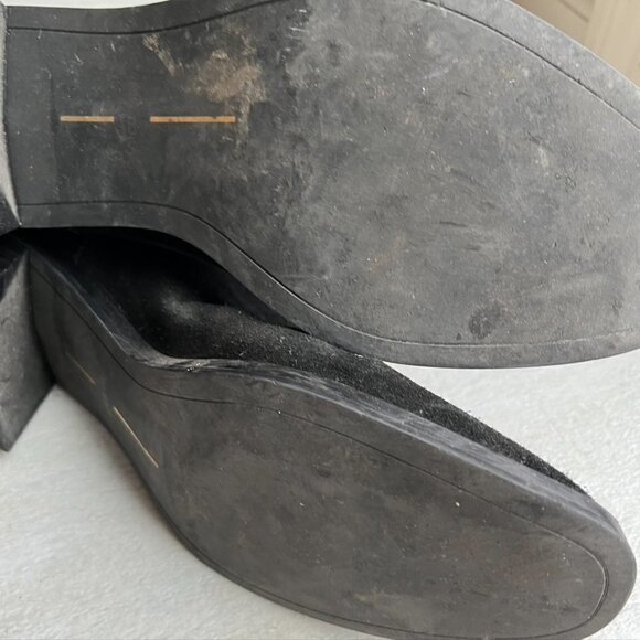 Dolce Vita Layton Black Suede Block Heel Almond Toe Ankle Bootie Women - Picture 10 of 10